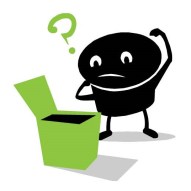 Illustration of figure looking into a box