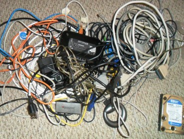 Image of a mass of computer cables